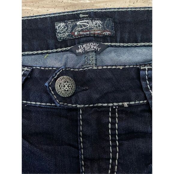 Silver Tuesday Mid Skinny Jeans Ankle Crop Women’s Size W29/L29 - Picture 3 of 7